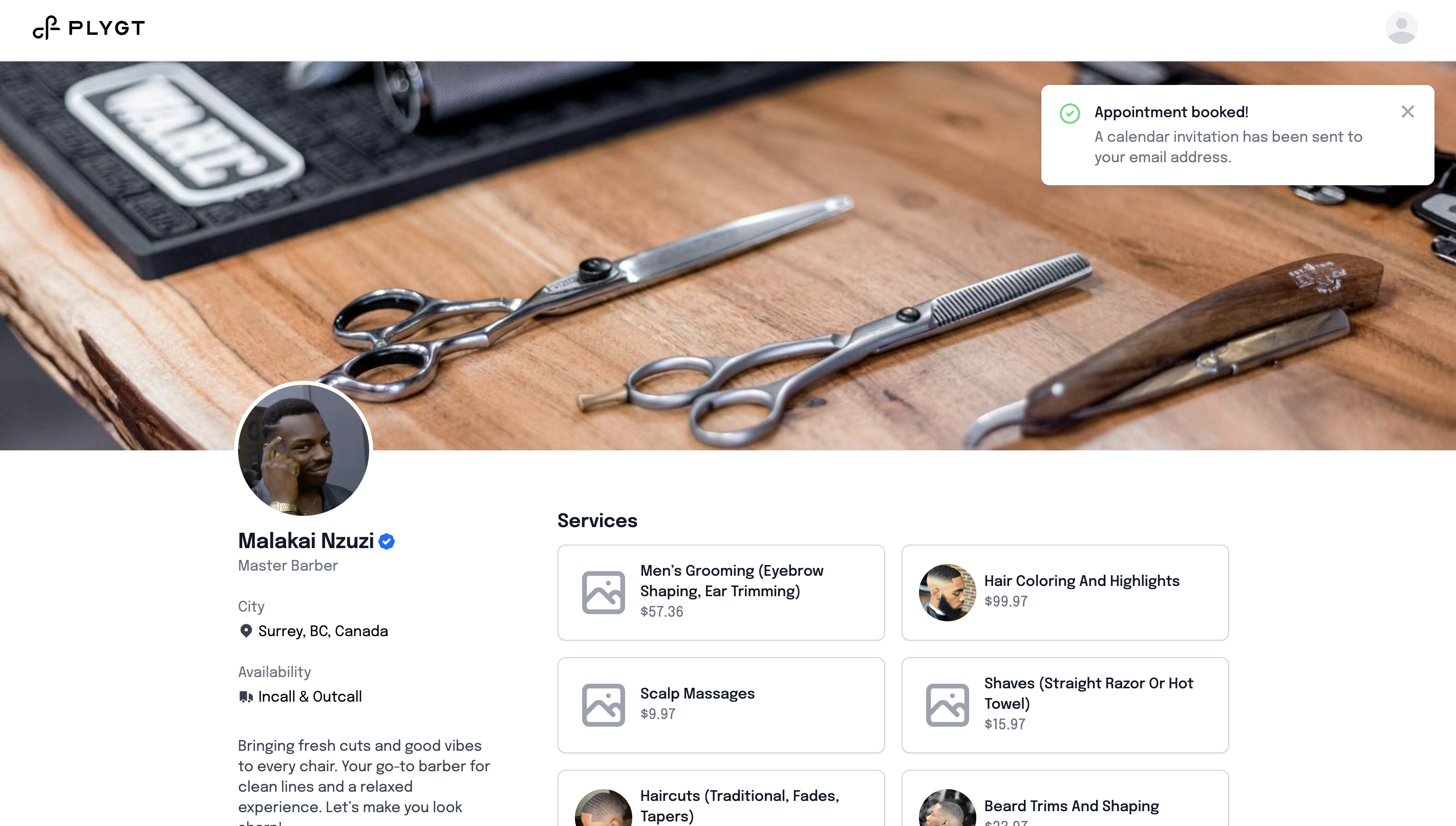 Customer profile user interface
